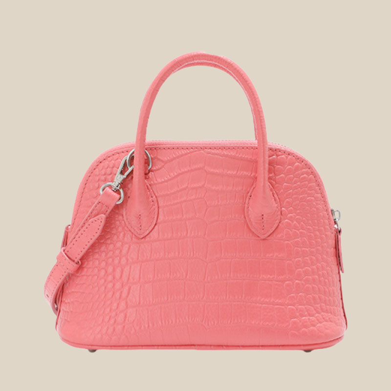 Sac à main en forme de coquillage en cuir pleine fleur de crocodile pour femmes