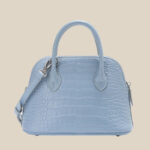 Sac à main en forme de coquillage en cuir pleine fleur de crocodile pour femmes