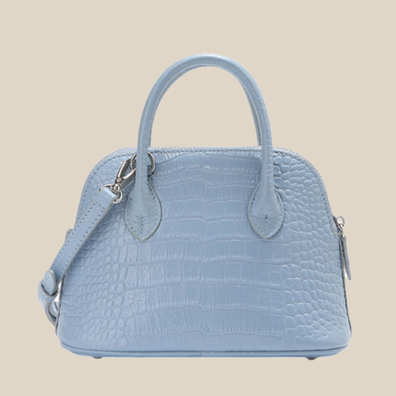 Sac à main en forme de coquillage en cuir pleine fleur de crocodile pour femmes