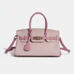 Sac à main horizontal en cuir pleine fleur pour femmes, avec des accessoires en or