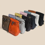 Women's Minimalist Full-Grain Leather Sling Bag In Silver Hardware