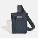 Women's Minimalist Full-Grain Leather Sling Bag In Silver Hardware