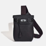Women's Minimalist Full-Grain Leather Sling Bag In Silver Hardware