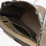 Women's Minimalist Full-Grain Leather Sling Bag In Silver Hardware