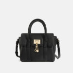 Women's Minimalist Leather Messenger Handbag In Gold Hardware