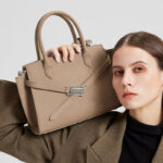 Women's Minimalist Top-Grain Leather Crossbody Shoulder Satchel Handbag In Silver Hardware