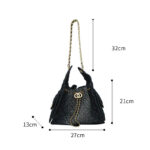 Women's Quilted Canvas Chain Hobo Bag In Gold Hardware