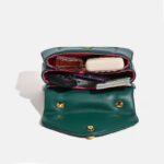 Women's Small Minimalist Leather Snake Head Clasp Top Handle Bag In Gold Hardware