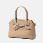 Damen Vintage Vollnarbenleder Schnalle Muschel-förmige Handtasche