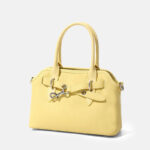 Damen Vintage Vollnarbenleder Schnalle Muschel-förmige Handtasche