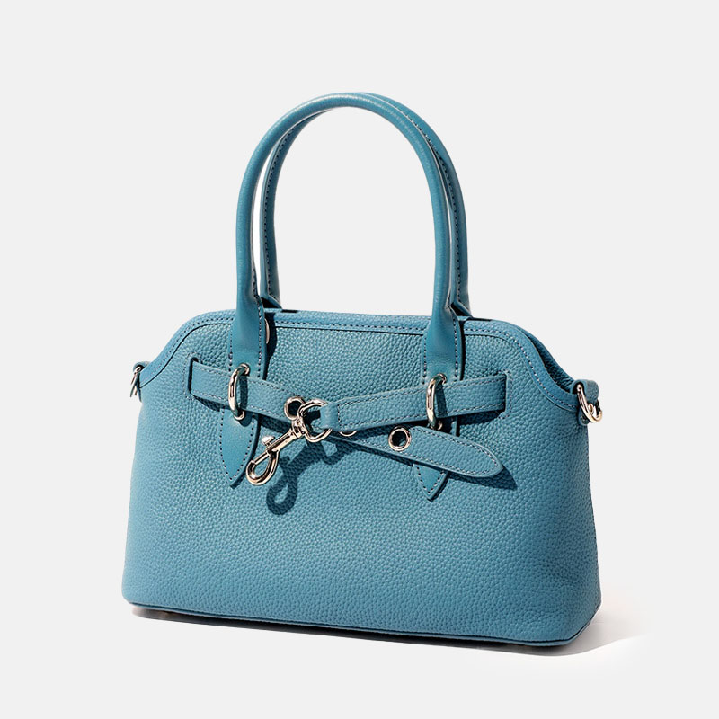 Damen Vintage Vollnarbenleder Schnalle Muschel-förmige Handtasche