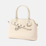 Damen Vintage Vollnarbenleder Schnalle Muschel-förmige Handtasche