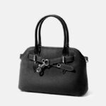 Damen Vintage Vollnarbenleder Schnalle Muschel-förmige Handtasche