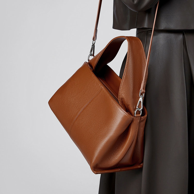Sac à main vintage à bandoulière en cuir pleine fleur pour femmes