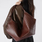 Women's Vintage Woven Genuine Leather Hobo Bag