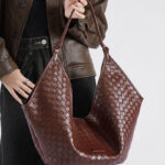 Women's Vintage Woven Genuine Leather Hobo Bag