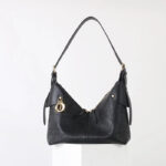 Women's Black Vintage Quilted Full-Grain Leather Hobo Bag In Gold Hardware