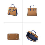 Sac à main en cuir pleine fleur de couleur marron, avec accessoires argentés, pour femmes