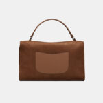 Sac à main en cuir véritable Boston Minimalist Brown pour femmes