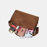 Sac à main en cuir véritable Boston Minimalist Brown pour femmes