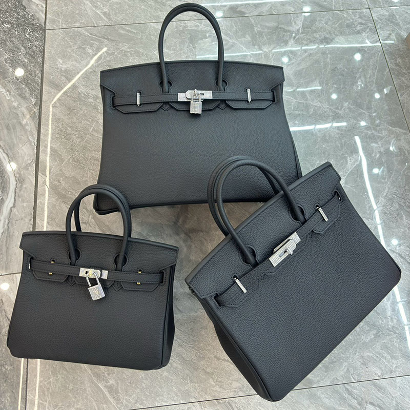 Sacs à main en cuir pleine fleur avec strass et quincaillerie argentée pour femmes