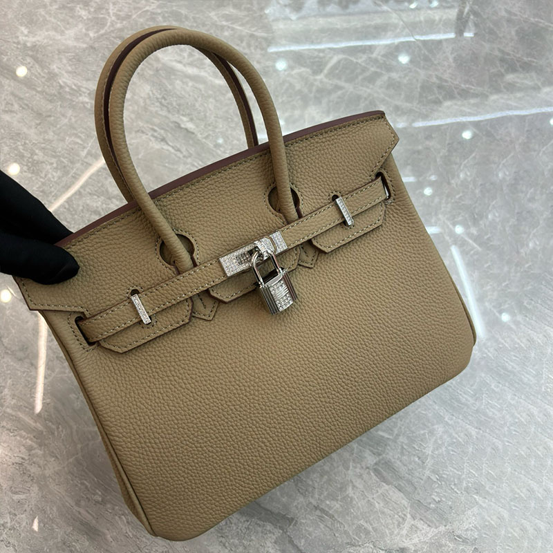 Women's Full Grain Leather Top Handle Bags with Rhinestones Silver Hardware