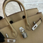 Women's Full Grain Leather Top Handle Bags with Rhinestones Silver Hardware