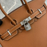 Women's Full Grain Leather Top Handle Bags with Rhinestones Silver Hardware