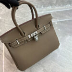 Women's Full Grain Leather Top Handle Bags with Rhinestones Silver Hardware