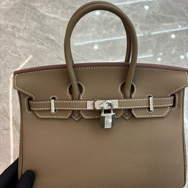 Women's Full Grain Leather Top Handle Bags with Rhinestones Silver Hardware