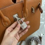 Women's Full Grain Leather Top Handle Bags with Rhinestones Silver Hardware
