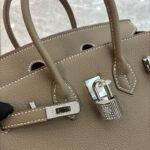 Women's Full Grain Leather Top Handle Bags with Rhinestones Silver Hardware