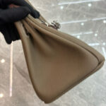 Women's Full Grain Leather Top Handle Bags with Rhinestones Silver Hardware