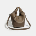 Women's Full-Grain Leather Bucket Handbag