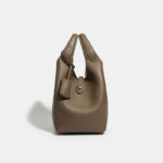 Women's Full-Grain Leather Bucket Handbag