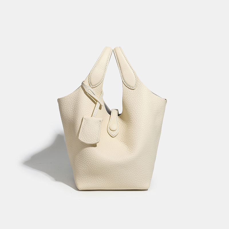 Women's Full-Grain Leather Bucket Handbag