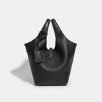 Women's Full-Grain Leather Bucket Handbag