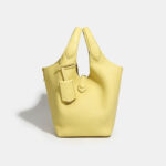 Women's Full-Grain Leather Bucket Handbag