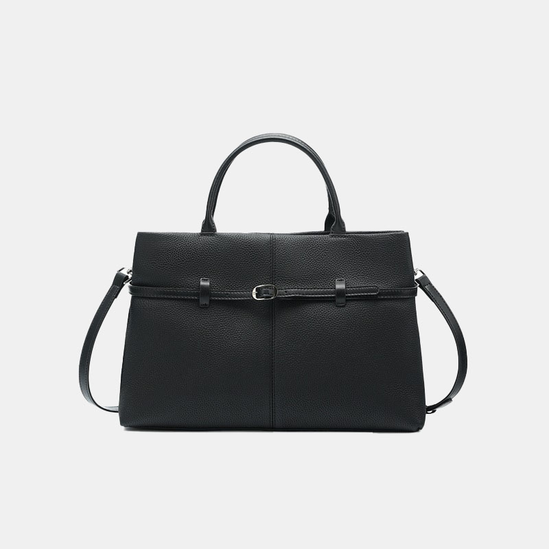 Sac à main à boucle en cuir pleine fleur pour femmes