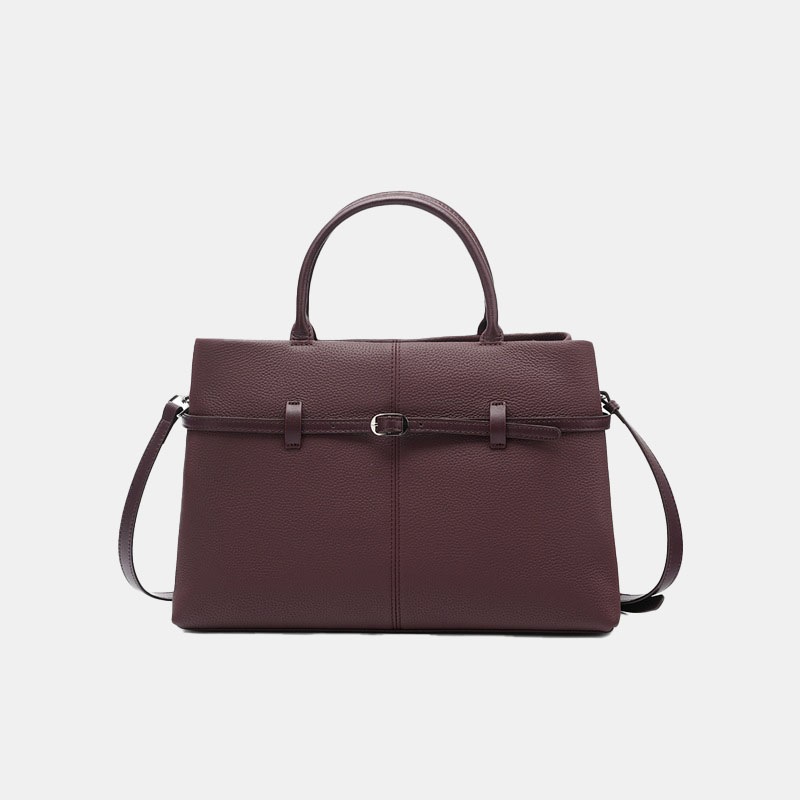 Sac à main à boucle en cuir pleine fleur pour femmes