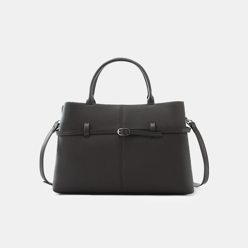 Sac à main à boucle en cuir pleine fleur pour femmes