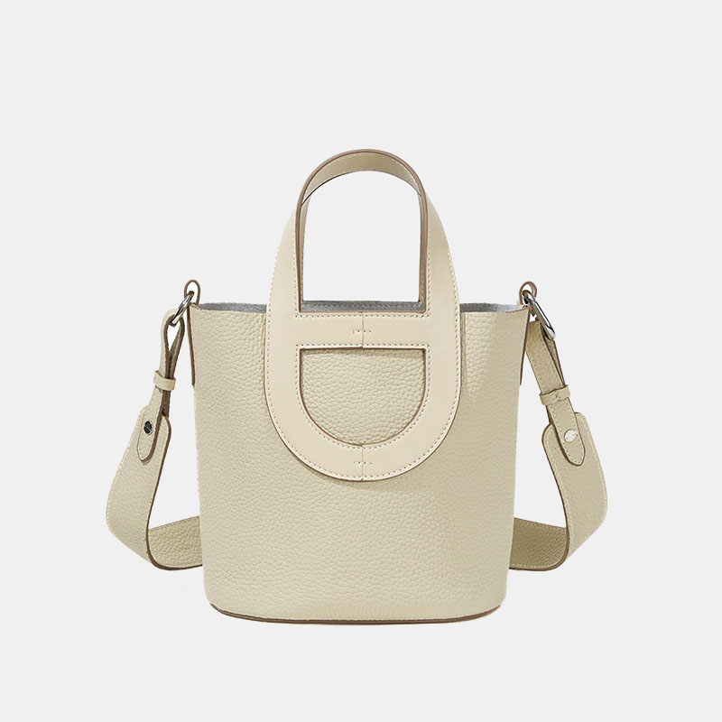 Sac à main en cuir pleine fleur avec bandoulière pour femmes