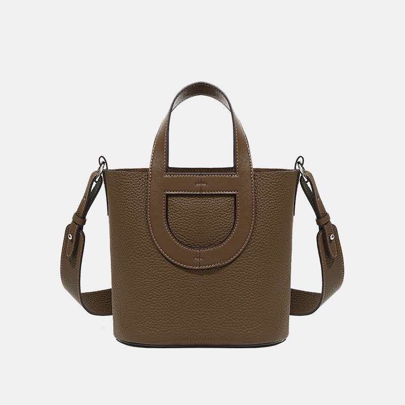 Sac à main en cuir pleine fleur avec bandoulière pour femmes
