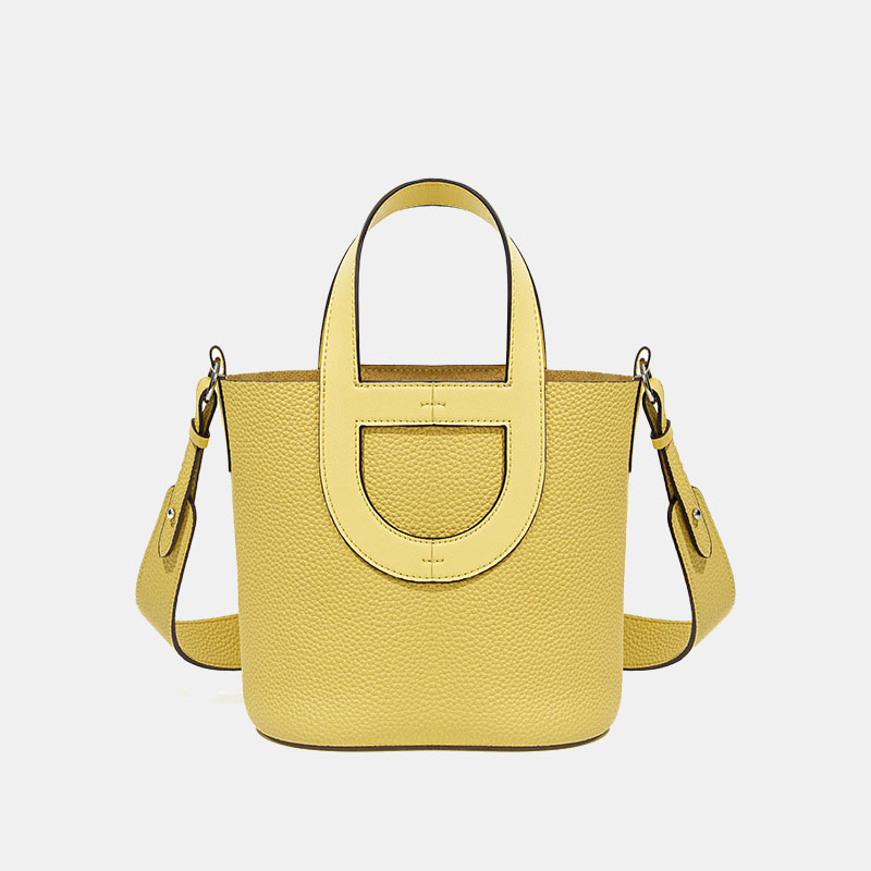 Sac à main en cuir pleine fleur avec bandoulière pour femmes