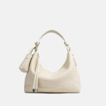 Women's Minimalist Full-Grain Leather Zip-Top Hobo Bags