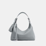 Women's Minimalist Full-Grain Leather Zip-Top Hobo Bags