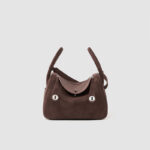 Women's Minimalist Genuine Leather Cat Eye Turn-Lock Pillow-Shaped Top Handle Bag