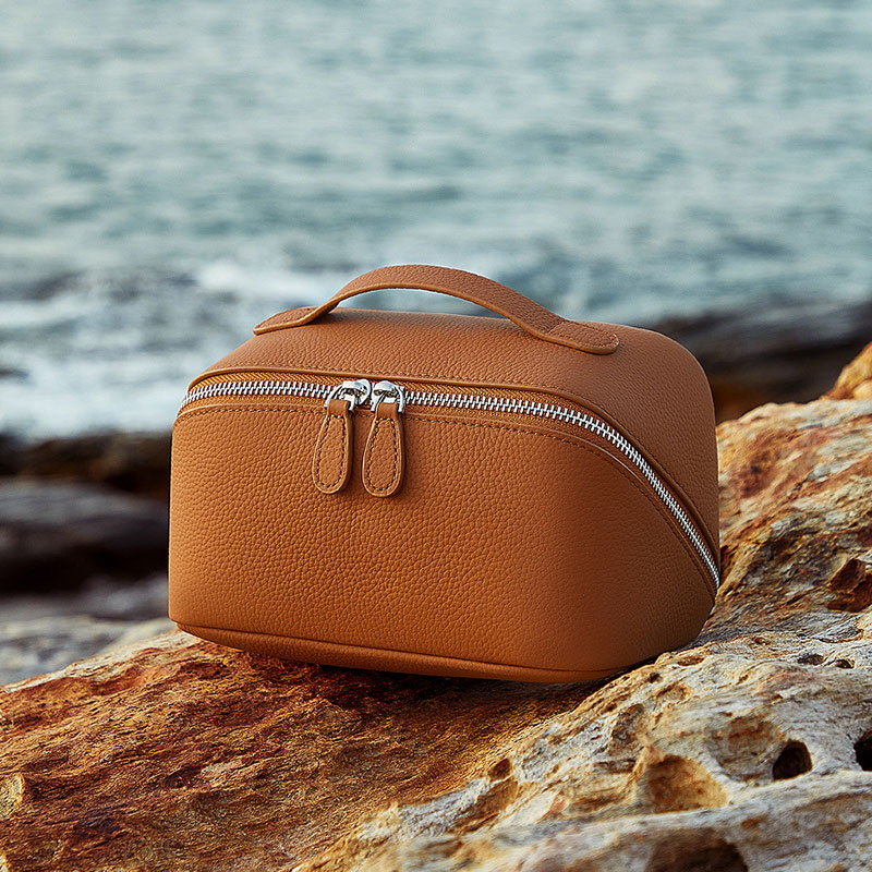 Sac à main à fermeture éclair en cuir de grain supérieur pour femmes