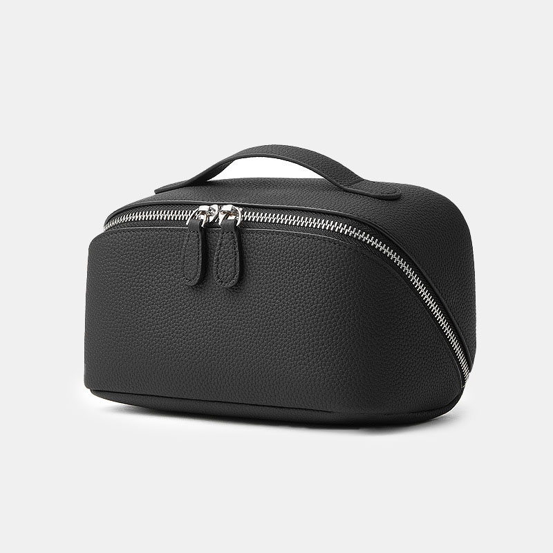 Sac à main à fermeture éclair en cuir de grain supérieur pour femmes