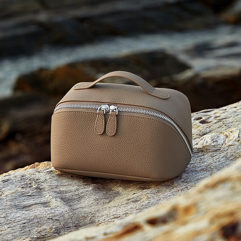 Sac à main à fermeture éclair en cuir de grain supérieur pour femmes